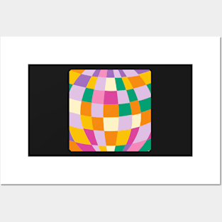 Funky Retro Squares Pattern Posters and Art